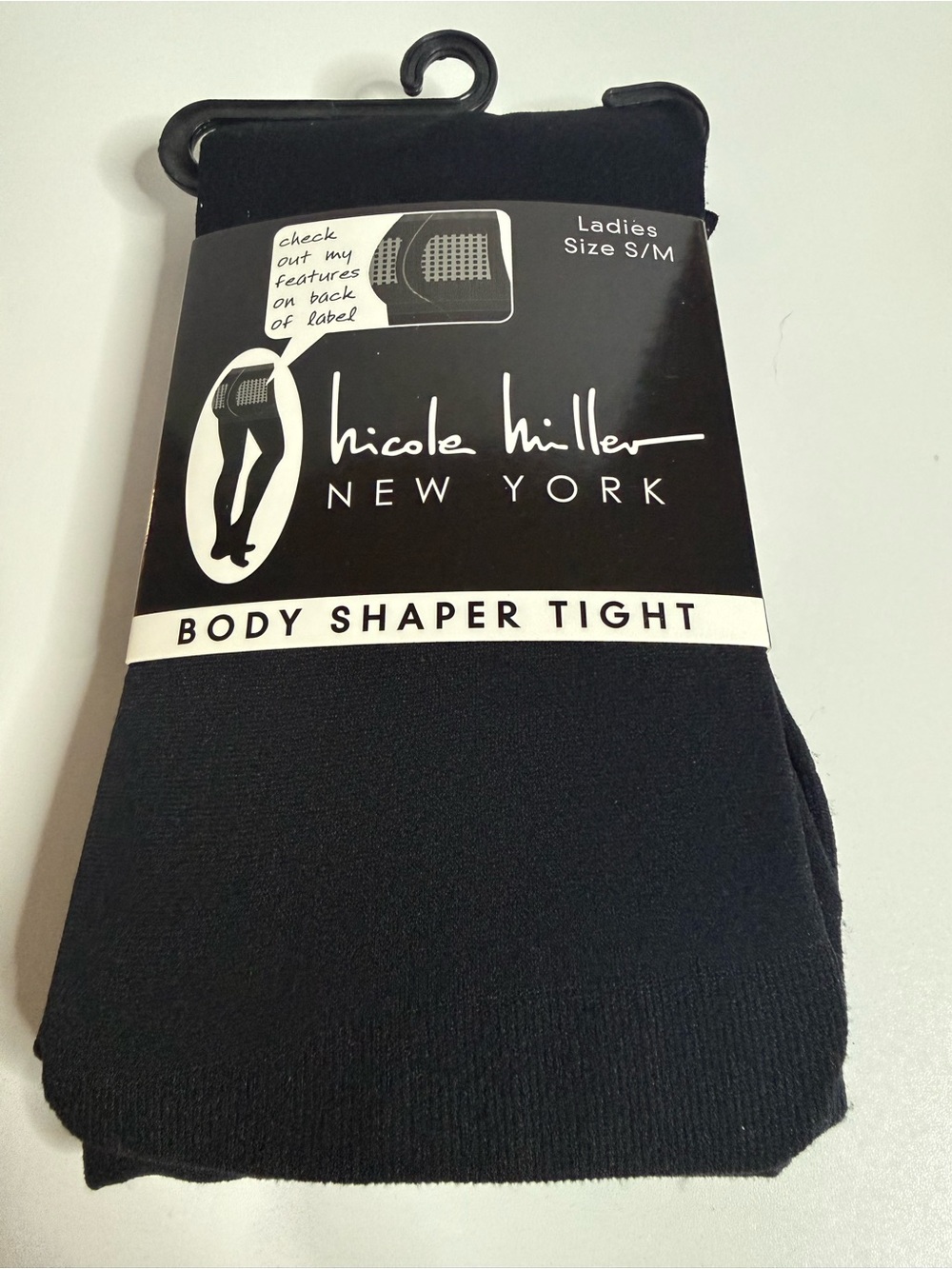 Nicole Miller Black Body Shaper Tights - Ladies S/M